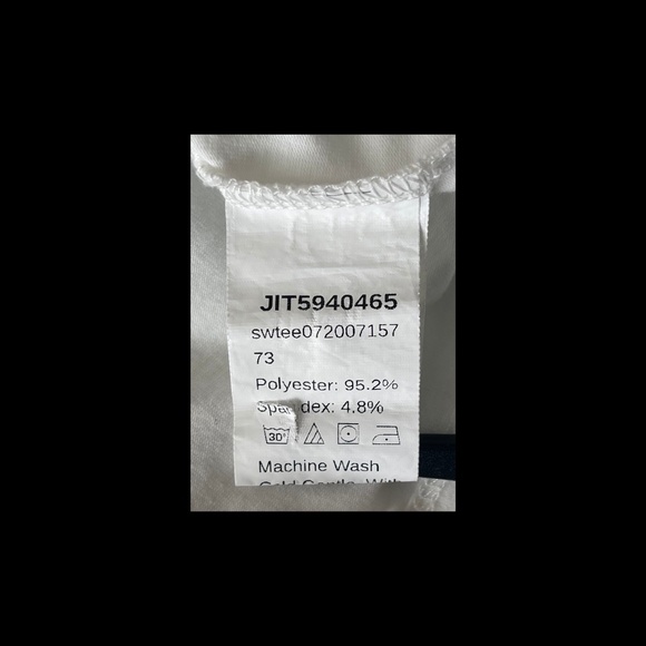 Women's Shein Button Front Crop Top-Short Sleeve-White-Size L - Picture 5 of 5